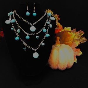 Chloe Turquoise Necklace and Earring Set